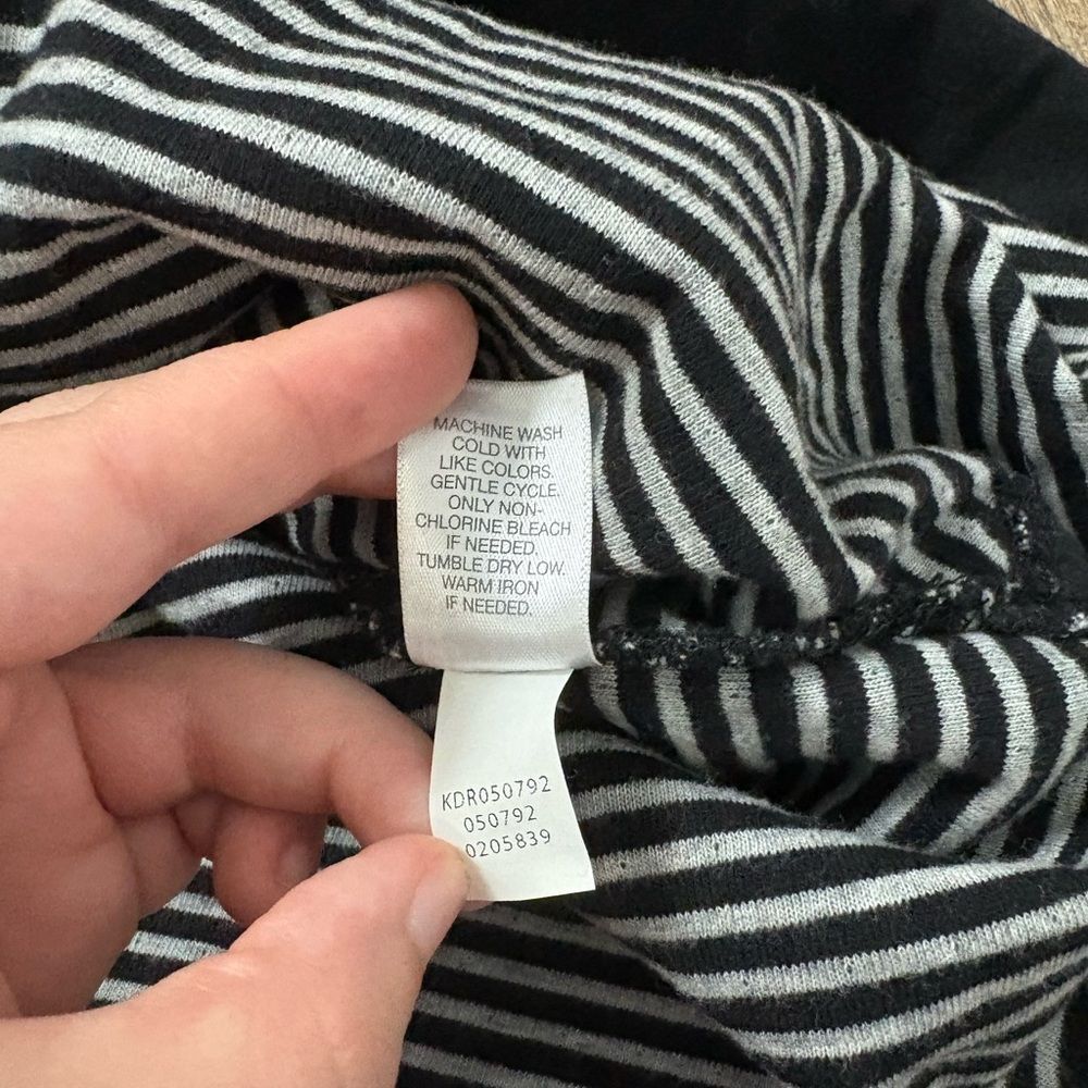J. Jill Black White Striped Long Sleeve Layered Shirt Dress Small Petite Fall - Picture 7 of 7